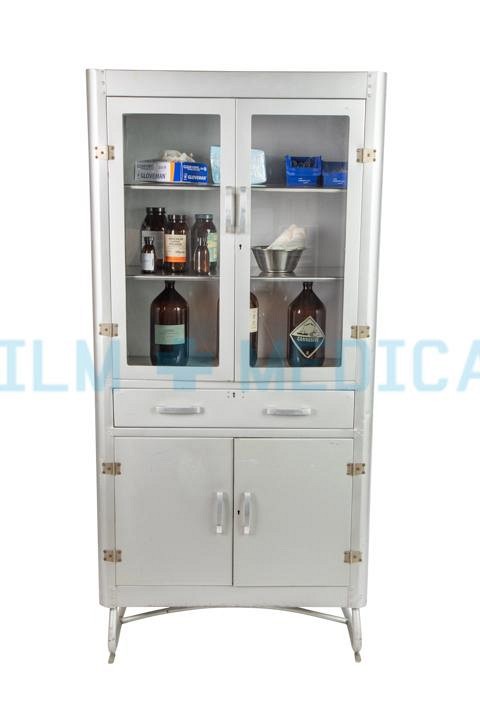 Silver Glass Fronted Cabinet Dressing Priced Separately 